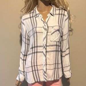 Rails Black and White Button Down Shirt